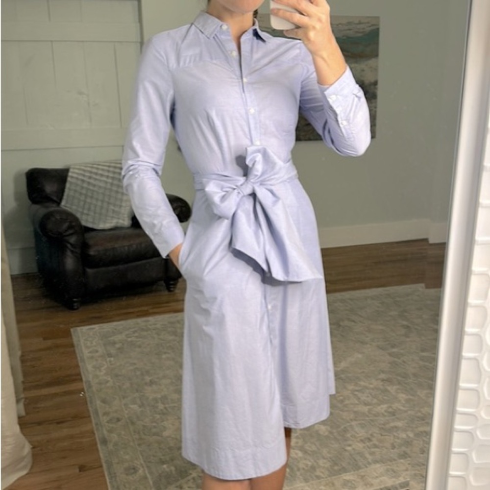 J. CREW Tie Waist Shirt Dress